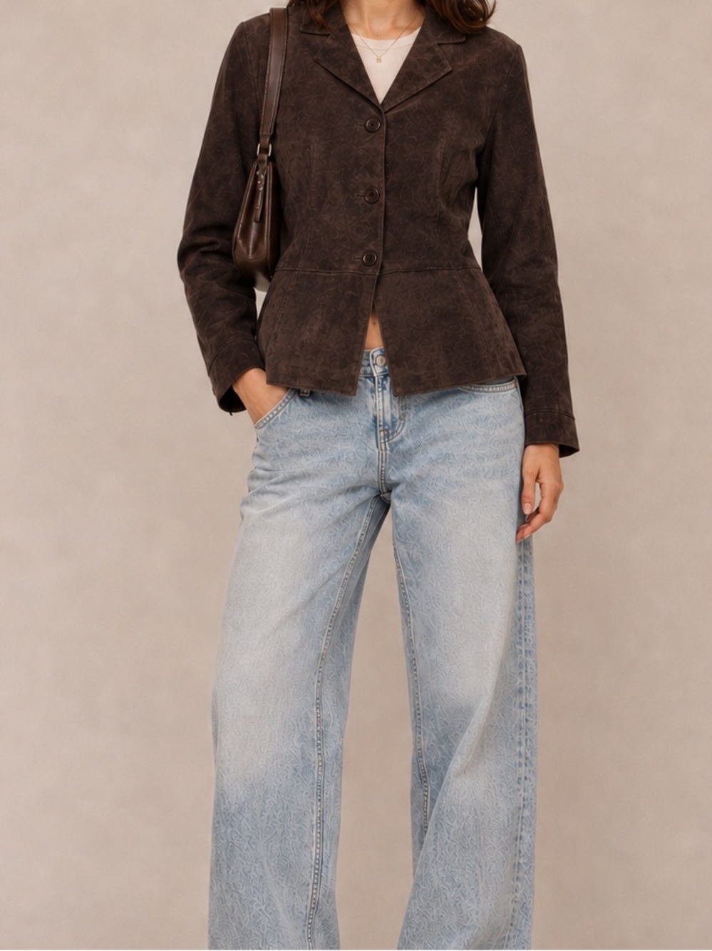 Brandon Thomas Dark Chocolate Suede Blazer Women's M